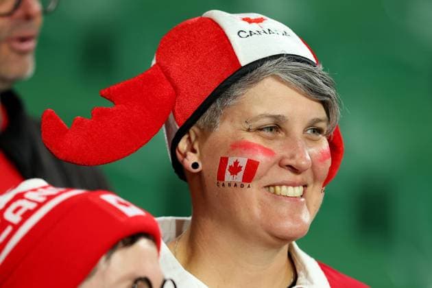 July 26, 2023, Perth, WESTERN AUSTRALIA, Australia: Canada fans show their support prior to the Canada vs. Ireland Group B match at the FIFA Women s World Cup in Perth, Australia, Wednesday, July 26, 2023. Soccer 2023: Women s World Cup: Canada 2:1 Ireland Group B  - ZUMAc35_ 20230726_zaf_c35_003 Copyright: xJamesxWorsfoldx