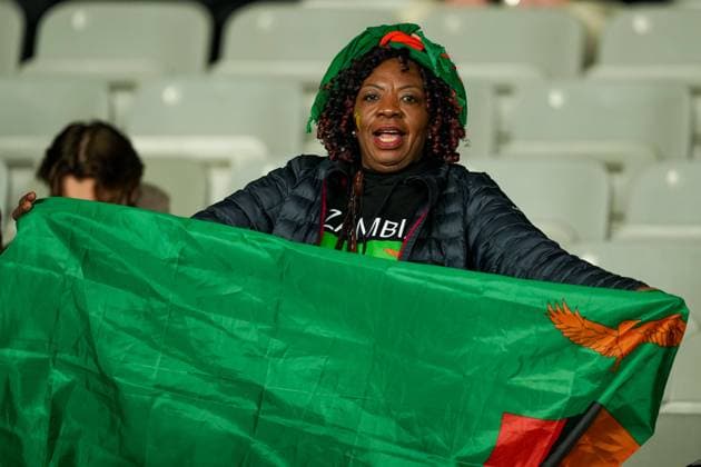 Auckland, New Zealand, July 26th 2023: Fan of Zambia during the FIFA Womens World Cup 2023 Group C football match between Spain and Zambia at Eden Park in Auckland, New Zealand. (Daniela Porcelli SPP)  Copyright: xDanielaxPorcellix xSPPx spp-en-DaPoSp-20230726-DP301592