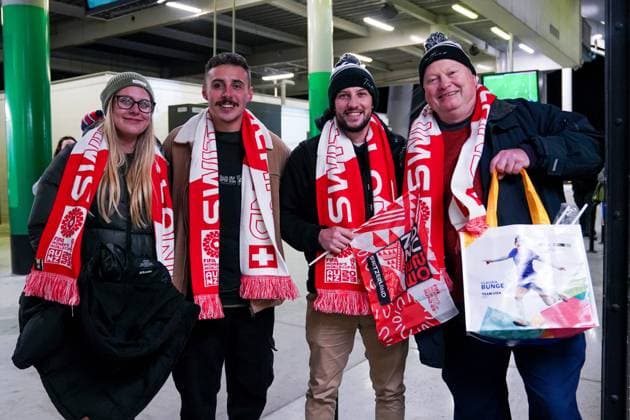 Hamilton, New Zealand, July 25th 2023: Switzeralnd fans during the FIFA Womens World Cup 2023 football match between Switzerland and Norway at Waikato Stadium in Hamilton, New Zealand. (Daniela Porcelli SPP)  Copyright: xDanielaxPorcellix xSPPx spp-en-DaPoSp-20230725-DP209762