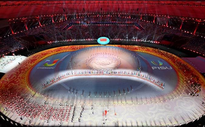 Bilder des Jahres 2023, Sport 07 Juli Sport Themen der Woche KW30 (230728) -- CHENGDU, July 28, 2023 -- Members of China s delegation march during the opening ceremony of the 31st FISU Summer World University Games in Chengdu, southwest China s Sichuan Province, July 28, 2023. ) (Chengdu Universiade)CHINA-SICHUAN-CHENGDU-WORLD UNIVERSITY GAMES-OPENING CEREMONY(CN) JiaxHaocheng 