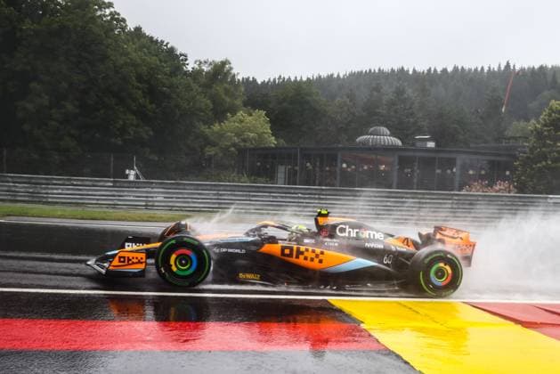 July 28, 2023, Spa, Belgium: Lando Norris of McLaren during Practice 1 ahead of the F1 Grand Prix of Belgium at Circuit de Spa-Francorchamps on July 28, 2023 in Spa, Belgium. Spa Belgium - ZUMAz156 0300398141st Copyright: xBeataxZawrzelx
