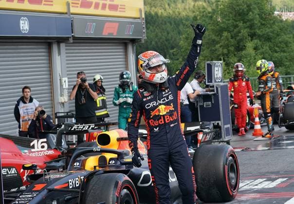 28 07 2023, Circuit de Spa Francorchamps, Spa Franchorchamps, FORMULA 1 MSC CRUISES BELGIAN GRAND PRIX 2023 , in picture pole position for Max Verstappen NLD , Oracle Red Bull Racing Spa Franchorchamps Circuit de Spa Francorchamps Belgium  eu-images-506