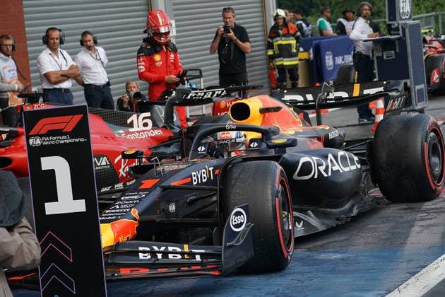 FORMULA 1 MSC CRUISES BELGIAN GRAND PRIX 2023 28 07 2023, Circuit de Spa Francorchamps, Spa Franchorchamps, FORMULA 1 MSC CRUISES BELGIAN GRAND PRIX 2023 , in picture pole position for Max Verstappen NLD , Oracle Red Bull Racing nordphotoxGmbHx xBratic nph00250