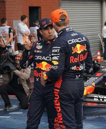 FORMULA 1 MSC CRUISES BELGIAN GRAND PRIX 2023 28 07 2023, Circuit de Spa Francorchamps, Spa Franchorchamps, FORMULA 1 MSC CRUISES BELGIAN GRAND PRIX 2023 , in the picture pole position for Max Verstappen NLD , Oracle Red Bull Racing, 3rd place on the grid for Sergio Perez MEX , Oracle Red Bull Racing nordphotoxGmbHx xBratic nph00250