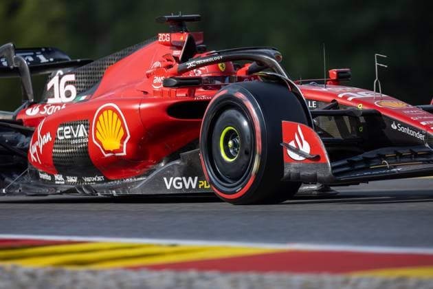 SPA-FRANCORCHAMPS, BELGIUM - JULY 28 : Leclerc -Qualif-during the Belgian Grand Prix Formula One Spa Francorchamps on July 28, 2023 in Spa-Francorchamps, Belgium, 28 07 2023 ( Belgian Grand Prix Formula One 2023 PhotoNews Panoramic 