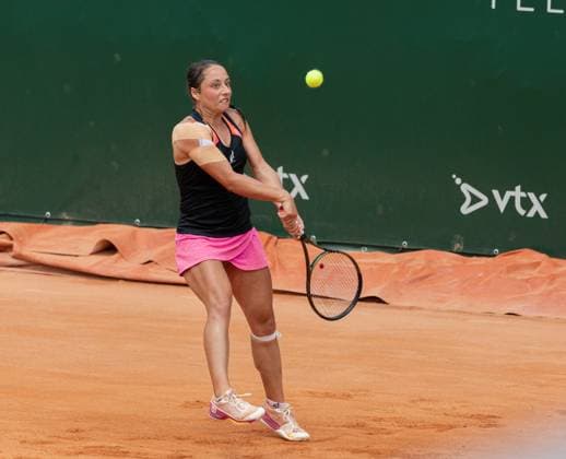 28 07 2023, Lausanne, Tennis Club Stade Lausanne, Ladies Open Lausanne Elina Avanesyan Elisabetta Cocciaretto, Elisabetta Cocciaretto playing the ball Lausanne Tennis Club Stade Lausanne Vaud Switzerland  Copyright: xJustPictures.ch MayaxCretegnyx