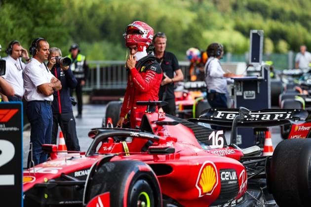 LECLERC Charles (mco), Scuderia Ferrari SF-23, portrait during the 2023 Formula 1 MSC Cruises Belgian Grand Prix, 12th round of the 2023 Formula One World Championship, WM, Weltmeisterschaft from July 28 to 30, 2023 on the Circuit de Spa-Francorchamps, in Stavelot, Belgium - F1 - BELGIAN GRAND PRIX 2023 DPPI Panoramic  00123029_GOOD6278 