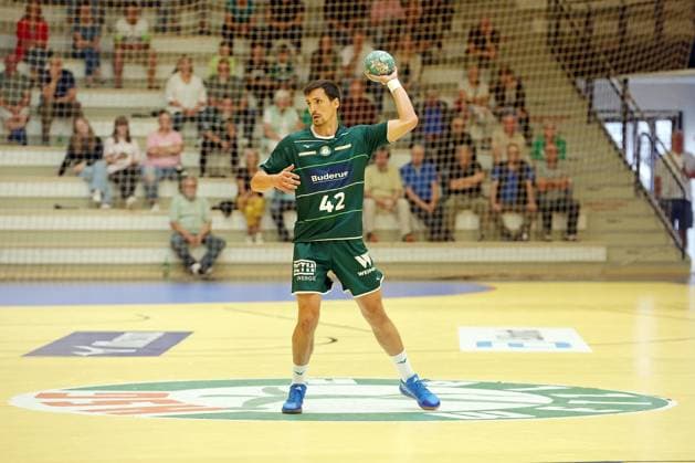 28 07 2023, xovx, Handball HBL Bundesliga Testspiel, HSG Wetzlar 1 VfL Potsdam Nemanja Zelenovic HSG Wetzlar , Freisteller Wetzlar Dutenhofen Sporthalle Dutenhofen Hessen Germany EN