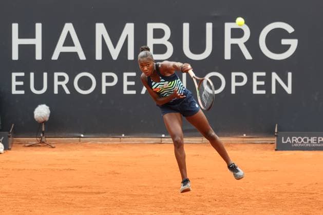 Tennis European Open 2023, Semifinals, Women, Hamburg, 28 07 2023 Nomam Noha Akugue GER Diana Shnaider RUS Hamburg Germany
