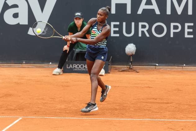 Tennis European Open 2023, Semifinals, Women, Hamburg, 28 07 2023 Nomam Noha Akugue GER Diana Shnaider RUS Hamburg Germany