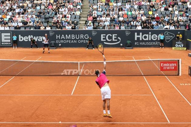Tennis European Open 2023, Men, Hamburg, 28 07 2023 Zhizhen Zhang CHI Daniel Altmaier GER Hamburg Germany