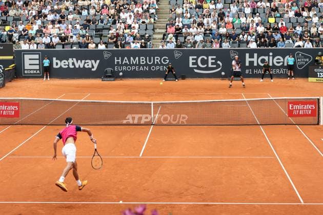 Tennis European Open 2023, Men, Hamburg, 28 07 2023 Zhizhen Zhang CHI Daniel Altmaier GER Hamburg Germany