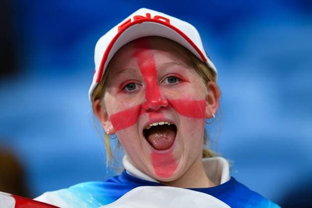 July 28, 2023, Sydney, NSW, Australia: Denmark fans pose for a photograph prior to start of the FIFA Women s World Cup 2023 football match between England and Denmark at Stadium Australia in Sydney. Sydney Australia - ZUMAr188 20230728_zip_r188_034 Copyright: xDanishxRavix
