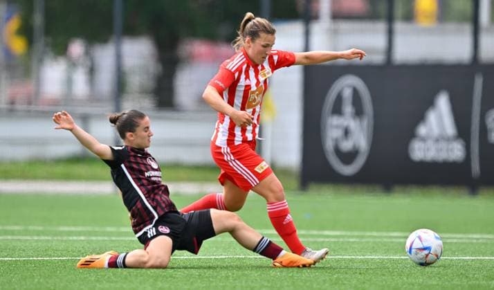 29 07 2023 football women womens football season 2023 2024 test match friendly match preparation match 1 FC Nürnberg FCN club women club FCUnion Berlin xwoxzix Marina Scholz 7, 1 FC Nürnberg FCN Katja Orschmann 55, 1 FC Union Berlin