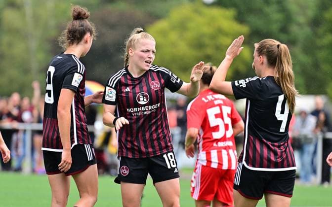 29 07 2023 football women womens football season 2023 2024 test match friendly match preparation match 1 FC Nürnberg FCN club women club FCUnion Berlin xwoxzix goal jubilation joy after goal goal shot to 1 0 by Franziska May 18, 1 FC Nürnberg FCN