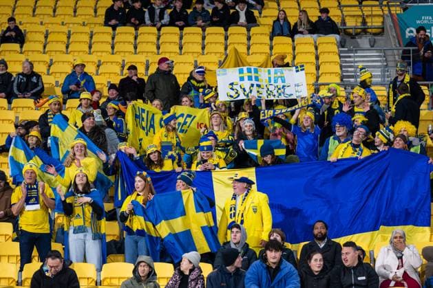230729 Fans of Sweden ahead of the FIFA Women s World Cup football match between Sweden and Italy on July 29, 2023 in Wellington. Photo: Mathias Bergeld BILDBYRAN kod MB MB0653 fotboll football soccer fotball fotbolls-vm världsmästerskap vm fifa womens world cup sverige a sverige sweden italien italy day 10 dam bbeng fotball vm kvinner verdensmesterskap publik  Copyright: MATHIASxBERGELD BB230729MB216