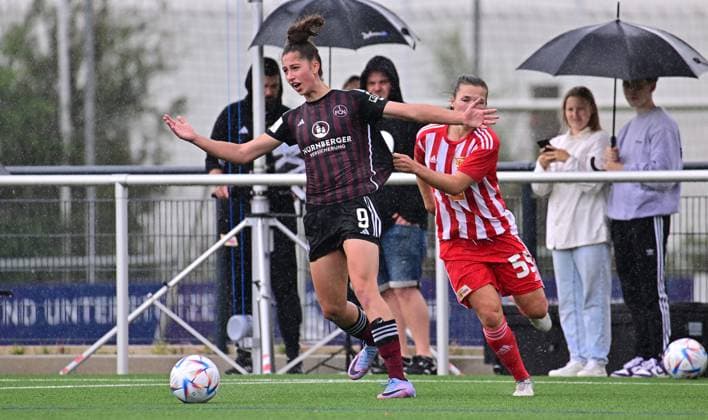 29 07 2023 football women womens football season 2023 2024 test match friendly match preparation match 1 FC Nürnberg FCN club women club FCUnion Berlin xwoxzix Emma Kusch 9, 1 FC Nürnberg FCN Katja Orschmann 55, 1 FC Union Berlin