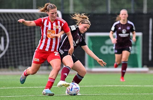 29 07 2023 football women womens football season 2023 2024 test match friendly match preparation match 1 FC Nürnberg FCN club women club FCUnion Berlin xwoxzix Dina Sophia Orschmann 25, 1 FC Union Berlin Livia Brunmair 17, 1 FC Nürnberg FCN