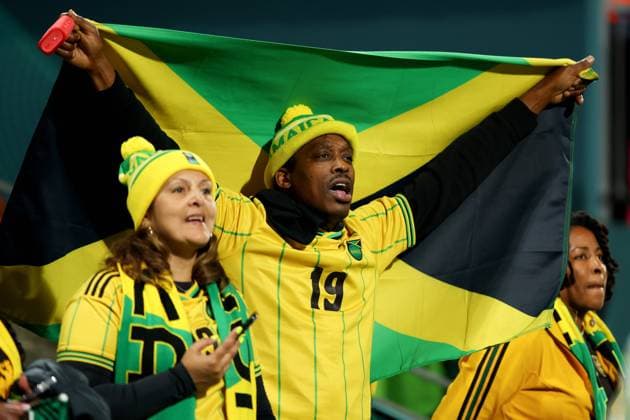 Mandatory Credit: Photo by James Worsfold Shutterstock (14026161b) Jamaica fans show their support Panama Women v Jamaica Women, FIFA Women s World Cup, Group F, International Football, Perth Rectangular Stadium,Perth, Australia - 29 July 2023 Panama Women v Jamaica Women, FIFA Women s World Cup, Group F, International Football, Perth Rectangular Stadium,Perth, Australia - 29 July 2023  Copyright: xJamesxWorsfold Shutterstockx 14026161b