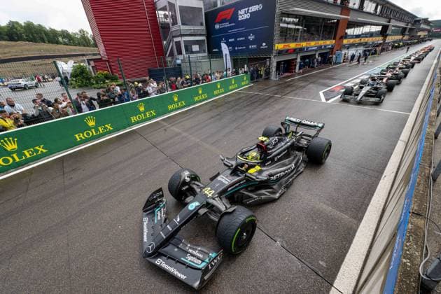 A view of the pit lane ahead of the shootout ahead of the sprint race of the F1 Grand Prix of Belgium auto race, in Spa-Francorchamps, Saturday 29 July 2023. The Spa-Francorchamps Formula One Grand Prix takes place this weekend, from July 28th to July 30th. JONASxROOSENS  x71266782x