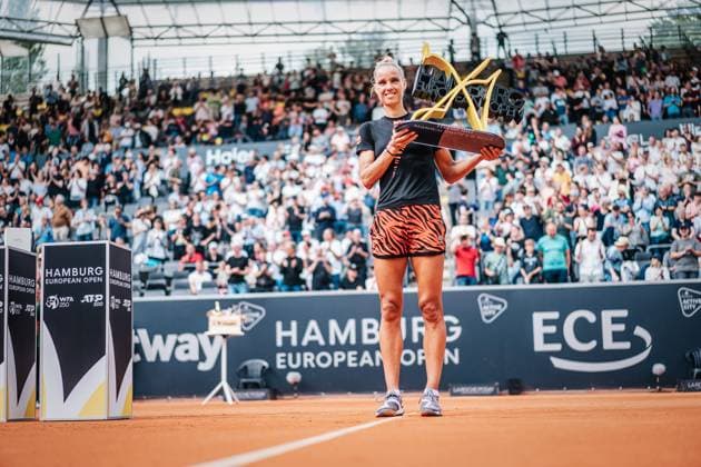 Tennis Women WTA Tour 250 European Open Hamburg Noma Noha Akugue GER vs Arantxa Rus NED 29 07 2023 The winner of the tournament Arantxa Rus NED Hamburg Tennis am Rothenbaum Hamburg Germany
