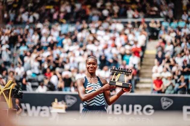 Tennis Women WTA Tour 250 European Open Hamburg Noma Noha Akugue GER vs Arantxa Rus NED 29 07 2023 tournament runner-up Noma Noha Akugue GER Hamburg Tennis am Rothenbaum Hamburg Germany