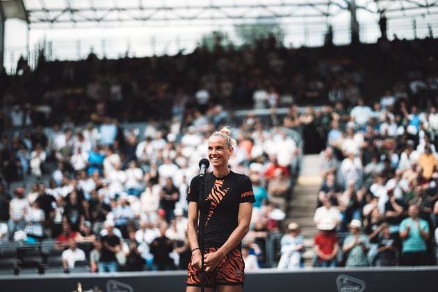 Tennis Women WTA Tour 250 European Open Hamburg Noma Noha Akugue GER vs Arantxa Rus NED 29 07 2023 The winner of the tournament Arantxa Rus NED Hamburg Tennis am Rothenbaum Hamburg Germany