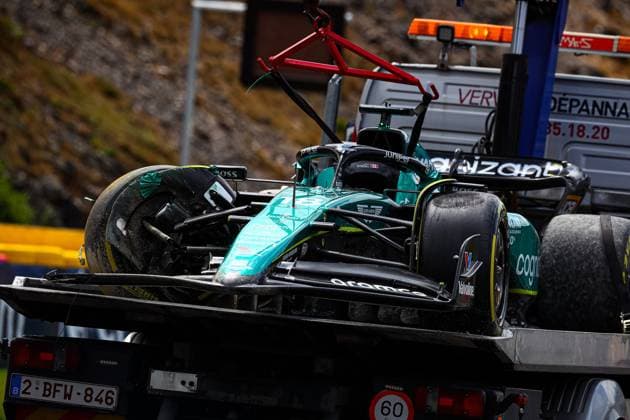 Formula 1 World Championship, WM, Weltmeisterschaft 2023 Belgian GP, Spa-Francorchamps 27-30 July 2023 18 Lance Stroll, (CND) Aramco Aston Martin Mercedes accident during the Belgian GP, Spa-Francorchamps 27-30 July 2023 Formula 1 World championship 2023. - -  Copyright: xIPAxSport ABACAx BRIPASport20230729_560 IPAxSport ABACAx BRIPASport20230729_560