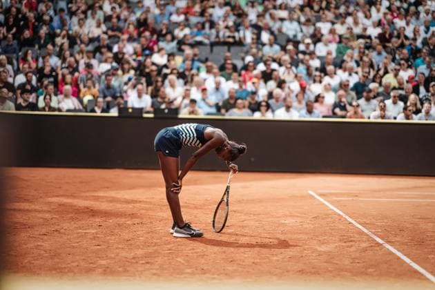 Tennis Women WTA Tour 250 European Open Hamburg Noma Noha Akugue GER vs Arantxa Rus NED 29 07 2023 Noma Noha Akugue GER after losing her final Hamburg Tennis am Rothenbaum Hamburg Germany