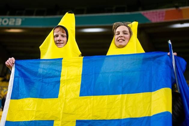 230729 Fans of Sweden ahead of the FIFA Women s World Cup football match between Sweden and Italy on July 29, 2023 in Wellington. Photo: Mathias Bergeld BILDBYRAN kod MB MB0653 fotboll football soccer fotball fotbolls-vm världsmästerskap vm fifa womens world cup sverige a sverige sweden italien italy day 10 dam bbeng fotball vm kvinner verdensmesterskap publik  Copyright: MATHIASxBERGELD BB230729MB284