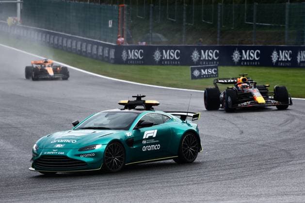 F1 Belgian Grand Prix 2023 Sprint F1 Aston Martin Safety Car, Max Verstappen of Red Bull Racing and Oscar Piastri of McLaren during sprint ahead of the Formula 1 Belgian Grand Prix at Spa-Francorchamps in Spa, Belgium on July 29, 2023. Spa Belgium  Copyright: xJakubxPorzyckix originalFilename:porzycki-f1belgia230729_npQNm.jpg