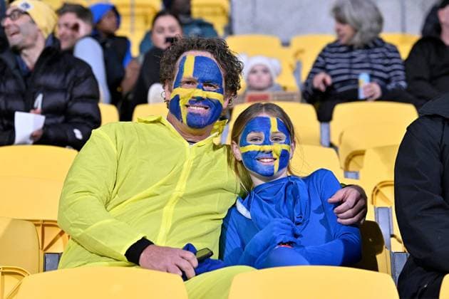 29th July 2023: Wellington, New Zealand: Sweden fans show their support before the FIFA Women& x2019;s World Cup Group G - Sweden versus Italy at Wellington Regional Stadium, Wellington, New Zealand  ActionPlus12537159 MasanorixUdagawa