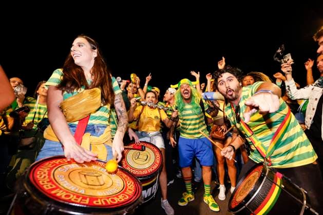 July 29, 2023, Brisbane, Queensland, Australia: Brazilian fans seen outside Brisbane Stadium before the FIFA Women s World Cup Australia & New Zealand 2023 Group match between France and Brazil..France won the game 2-1. Brisbane Australia - ZUMAs197 20230729_zaa_s197_149 Copyright: xGeorgexHitchensx