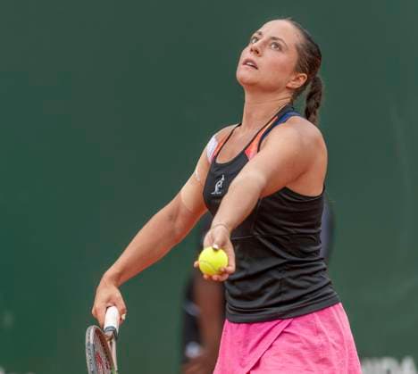 July 29, 2023, Lausanne, Vaud, Switzerland: Lausanne Switzerland, 07 29 2023: Elisabetta Cocciaretto of Italy serves during semifinal of Ladies Open Lausanne. Ladies Open Lausanne took place tennis club of Lausanne, the Olympic capital. Lausanne Switzerland - ZUMAd206 0300491343st Copyright: xEricxDubostx
