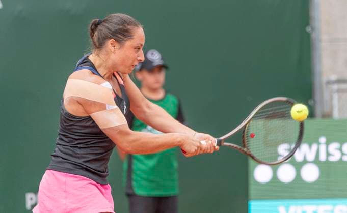 July 29, 2023, Lausanne, Vaud, Switzerland: Lausanne Switzerland, 07 29 2023: Elisabetta Cocciaretto of Italy return during semifinal of Ladies Open Lausanne. Ladies Open Lausanne took place tennis club of Lausanne, the Olympic capital. Lausanne Switzerland - ZUMAd206 0300491440st Copyright: xEricxDubostx