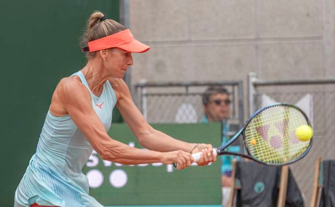 July 29, 2023, Lausanne, Vaud, Switzerland: Lausanne Switzerland, 07 29 2023: Anna BondoÂ¡r of Hungary return during semifinal of Ladies Open Lausanne. Ladies Open Lausanne took place tennis club of Lausanne, the Olympic capital. Lausanne Switzerland - ZUMAd206 0300491500st Copyright: xEricxDubostx