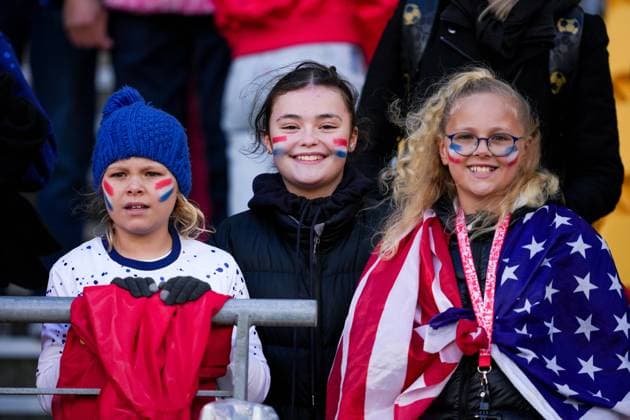 Wellington, New Zealand, July 27th 2023: USA fans during the FIFA Womens World Cup 2023 football match between USA and Netherlands at Wellington Regional Stadium in Wellington, New Zealand. (Daniela Porcelli SPP)  Copyright: xDanielaxPorcellix xSPPx spp-en-DaPoSp-20230727-DP304978
