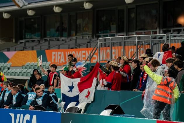Perth, Australia, July 29th 2023: Fans of Panama cheer on their team during the 2023 FIFA Womens World Cup Group F football match between Panama and Jamaica at Perth Rectangular Stadium (HBF Park) in Perth, Australia. (Noe Llamas SPP)  Copyright: xNoexLlamasx xSPPx spp-en-NoLlSp-20230729-NLA04508