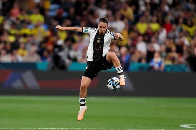 SYDNEY, AUSTRALIA - JULY 30: Sara Dabritz of Germany controls the ball during the Women s World Cup football match between Germany and Colombia at Allianz Stadium on July 30, 2023 in Sydney, Australia. (Photo by Damian Briggs Speed Media Icon Sportswire) SOCCER: JUL 30 Women s World Cup - Germany vs Colombia EDITORIAL USE ONLY Icon2307300126