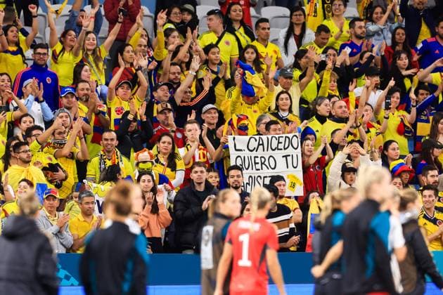 WWC23 GERMANY COLOMBIA, Columbian fans applaud German players after the FIFA Women s World Cup 2023 soccer match between Germany and Colombia at Sydney Football Stadium in Sydney, Sunday, July 30, 2023. ( NO ARCHIVING, EDITORIAL USE ONLY, NO USE IN BOOKS WITHOUT CONSENT SYDNEY NEW SOUTH WALES AUSTRALIA  Copyright: xMARKxEVANSx 20230730001826015499