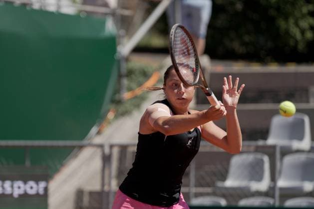 July 30, 2023, Lausanne, Vaud, Switzerland: Lausanne, Switzerland: FranceÃ¢â‚¬â ¢s CLARA BUREL plays a forehand against ItalyÃ¢â‚¬â ¢s Elisabetta Cocciaretto during their womenÃ¢â‚¬â ¢s singles final match on the seventh day of the 2023 Ladies Open Lausanne. Lausanne Switzerland - ZUMAs230 20230730_znp_s230_003 Copyright: xCorinexScibozx