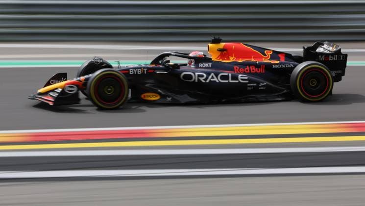 Red Bull Racing Dutch rider Max Verstappen pictured in action during the F1 Grand Prix of Belgium auto race, in Spa-Francorchamps, Sunday 30 July 2023. The Spa-Francorchamps Formula One Grand Prix takes place this weekend, from July 28th to July 30th. BENOITxDOPPAGNE  x71307631x