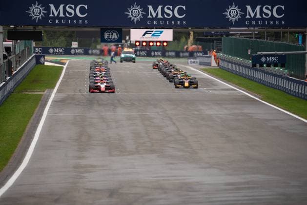 Formula 2 Championship - Round 11:Spa-Francorchamps - Feature Race A general view of the start from the grandstands during the F2 Feature Race Grand Prix of Belgium. On 30 Juli 2023, Spa Belgium  Copyright: xJonathanxRaax originalFilename:raa-f2featur230730_npHhl.jpg