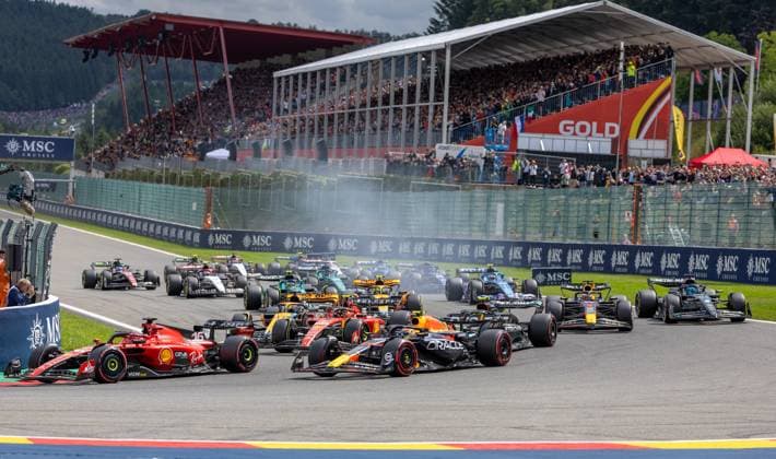 Belgian Grand Prix Formula One 2023 SPA-FRANCORCHAMPS, BELGIUM - JULY 30 : Depart GP F1 during the Belgian Grand Prix Formula One Spa Francorchamps on July 30, 2023 in Spa-Francorchamps, Belgium, 30 07 2023 Spa-Francorchamps Belgium  Copyright: xBbx