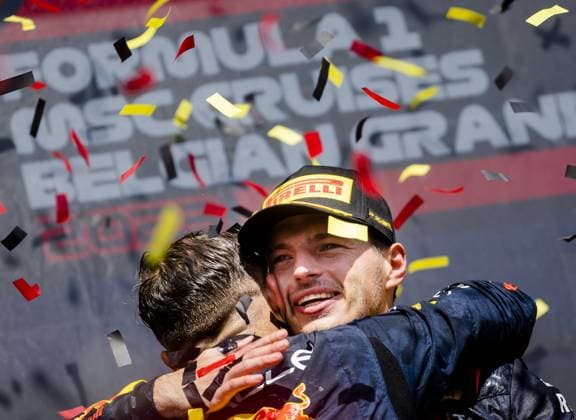 Sport Bilder des Tages SPA - Max Verstappen (Red Bull Racing) on the podium after winning the Grand Prix of Belgium at the Circuit de Spa-Francorchamps. ANP SEM VAN DER WAL F1 Grand Prix of Belgium 2023 xVIxANPxSportx xxANPxIVx 474540489 originalFilename: 474540489.jpg