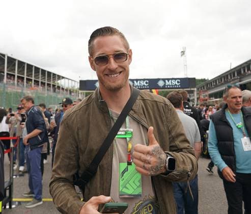 FORMULA 1 MSC CRUISES BELGIAN GRAND PRIX 2023 30 07 2023, Circuit de Spa Francorchamps, Spa Franchorchamps, FORMULA 1 MSC CRUISES BELGIAN GRAND PRIX 2023 , in the picture footballer Sebastian Polter FC Schalke 04 visiting Formula 1 nordphotoxGmbHx xBratic nph00250