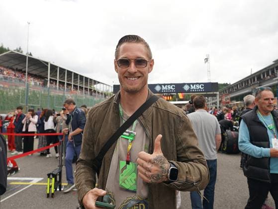 FORMULA 1 MSC CRUISES BELGIAN GRAND PRIX 2023 30 07 2023, Circuit de Spa Francorchamps, Spa Franchorchamps, FORMULA 1 MSC CRUISES BELGIAN GRAND PRIX 2023 , in the picture footballer Sebastian Polter FC Schalke 04 visiting Formula 1 nordphotoxGmbHx xBratic nph00250