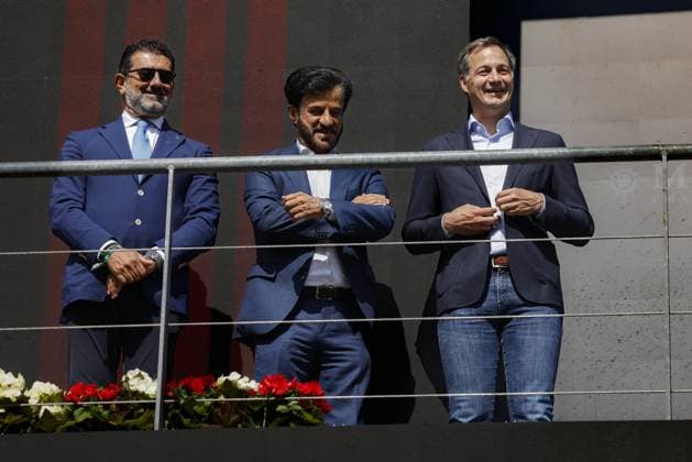 BEN SULAYEM Mohammed (uae), President of the FIA, Alexander De Croo, prime minister of Belgium, podium during the 2023 Formula 1 MSC Cruises Belgian Grand Prix, 12th round of the 2023 Formula One World Championship, WM, Weltmeisterschaft from July 28 to 30, 2023 on the Circuit de Spa-Francorchamps, in Stavelot, Belgium - F1 - BELGIAN GRAND PRIX 2023 - RACE DPPI Panoramic _PV_2063
