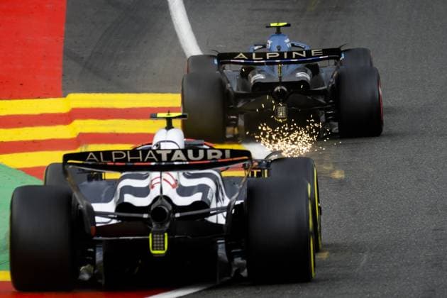 SPA - Yuki Tsunoda (AlphaTauri) and Pierre Gasly (Alpine) during the Grand Prix of Belgium at the Circuit de Spa-Francorchamps. ANP SEM VAN DER WAL F1 Grand Prix of Belgium 2023 xVIxANPxSportx xxANPxIVx 474542578 originalFilename: 474542578.jpg