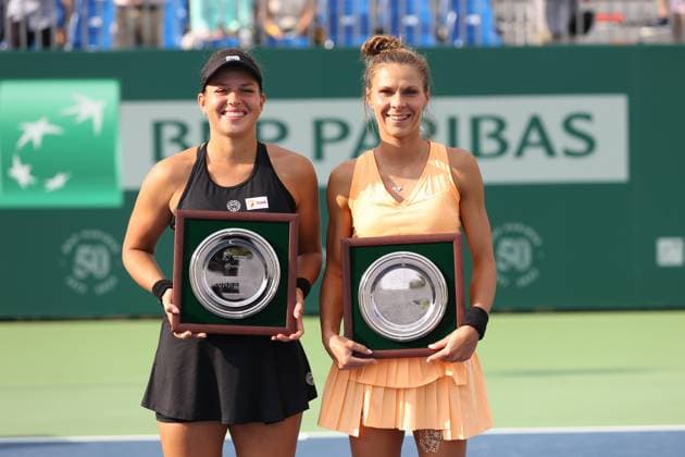 WARSZAWA 30.07.2023 TURNIEJ TENISOWY BNP PARIBAS WARSAW OPEN 2023 FINAL DEBLA --- WOMENS WTA, Tennis Damen 250 TENNIS TOURNAMENT BNP PARIBAS WARSAW OPENI DEBEL FINAL MATCH WERONIKA FALKOWSKA KATARZYNA PITER FOT. ANNA KLEPACZKO FOTOPYK NEWSPIX.PL --- Newspix.pl  230730LUM050